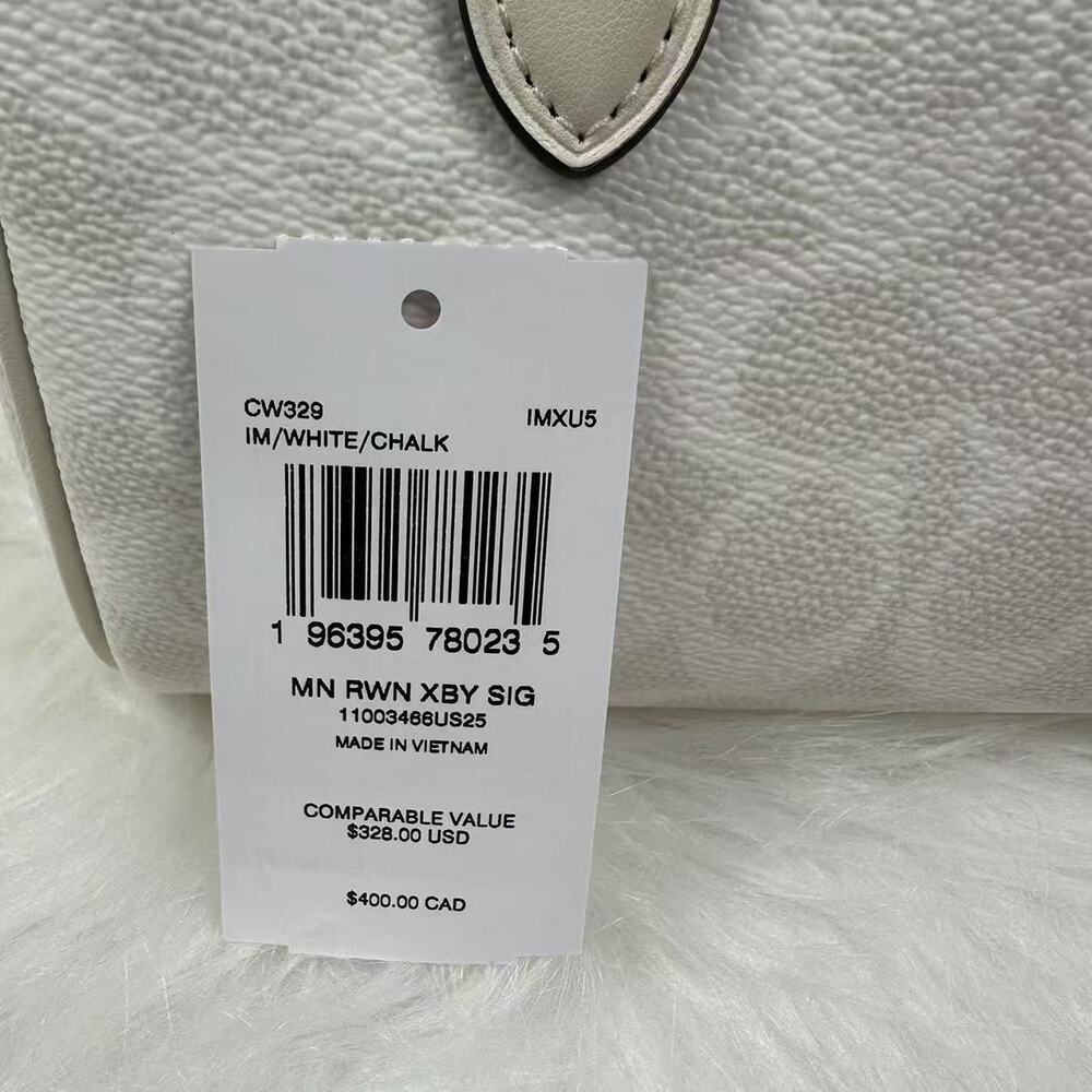 Coach Mini Rowan Crossbody In Signature Canvas In Gold/Chalk CW329 NWT - Picture 5 of 10